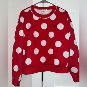 Vans x Disney Minnie Mouse Red Polka Dot Sweatshirt size medium